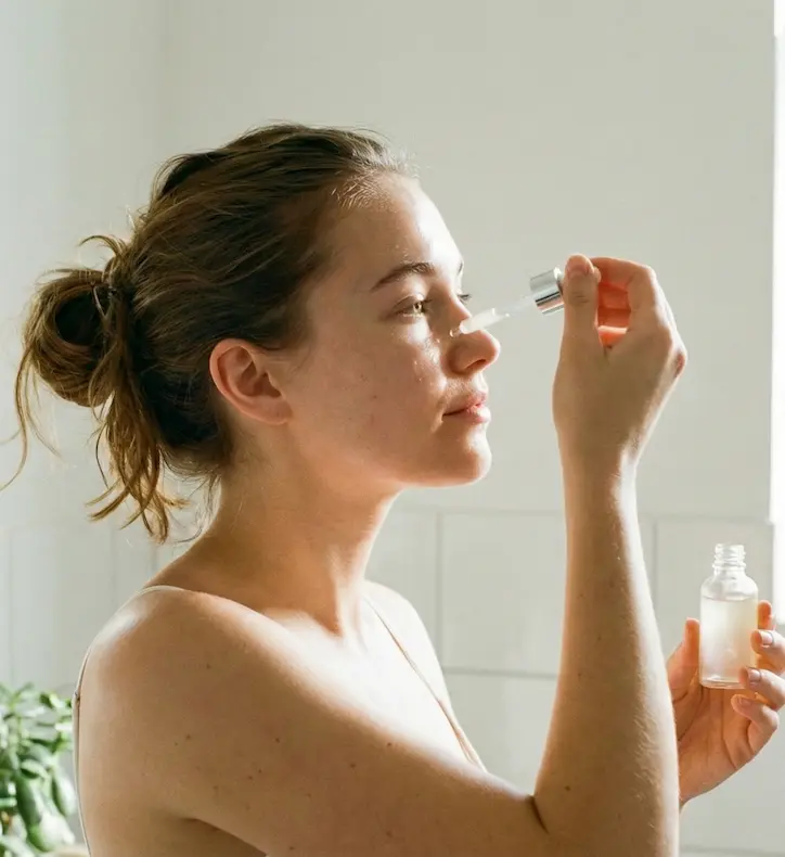 kobieta korzysta z kwasu salicylowego w łazience